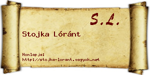 Stojka Lóránt névjegykártya